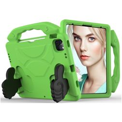 Mobigear Thumbs Up Coque iPad Air 5 (2022) Coque de tablette pour enfants avec Poignée Enfants en EVA - Vert