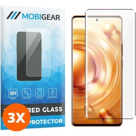 Mobigear Premium Vivo X80 Pro Verre trempé Protection d'écran - Compatible Coque - Noir (Lot de 3)
