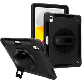 Mobiparts Armor Coque iPad 10 (2022) Coque Arrière Rigide Antichoc + Support Amovible - Noir