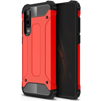 Mobigear Outdoor Coque Huawei P30 Coque arrière Rigide Anti-Chocs - Rouge