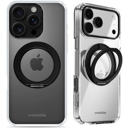 Mobilize 360 Rotating Ring Coque iPhone 16 Pro MagSafe Coque arrière Rigide avec Anneau-Support - Noir