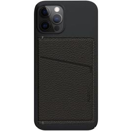 Nudient Magnet Thin - Porte Cartes en en Cuir véritable - 3 Cartes - Compatible MagSafe - Ink Black