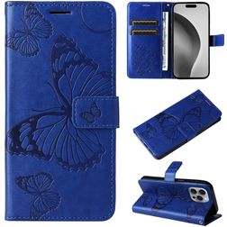 Mobigear Butterfly Housse iPhone 16 Pro Max Etui Porte-Monnaie - Bleu