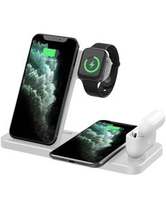Mobigear JetCharge 4in1 Station de Charge QI pour Double Smartphone / AirPods & Apple Watch - Blanc