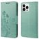 Mobigear Flowers Housse iPhone 14 Pro Etui Porte-Monnaie - Vert