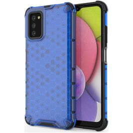 Mobigear Honeycomb Coque Samsung Galaxy A03s Coque arrière Rigide Anti-Chocs - Bleu
