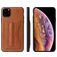 Fierre Shann Card Pocket Coque iPhone 11 Pro Coque arrière avec Porte-Cartes et Support Amovible - Cognac