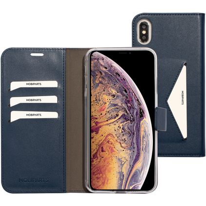 Mobiparts Classic Wallet Housse iPhone XS Max Etui Porte-Monnaie - Bleu
