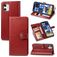 Mobigear Snap Button Housse iPhone 12 Etui Porte-Monnaie - Rouge