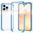 Mobigear Full Bumper Coque iPhone 14 Pro Coque arrière Rigide Anti-Chocs - Transparent / Bleu