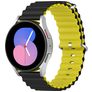 Mobigear Ocean Bracelet Silicone Smartwatch Fermeture boucle ardillon - Connexion universelle de 22 mm - Noir / Jaune