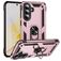 Mobigear Armor ring Coque Samsung Galaxy A57 Coque arrière Rigide Anti-Chocs avec Anneau-Support - Rose doré