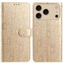 Mobigear Flowers Housse iPhone 17 Pro Max Etui Porte-Monnaie - Or
