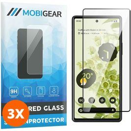 Mobigear Premium Google Pixel 6a Verre trempé Protection d'écran - Compatible Coque - Noir (Lot de 3)