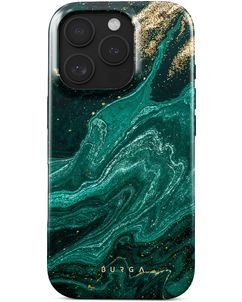 Burga Tough Coque iPhone 16 Pro Coque arrière Rigide Anti-Chocs - Emerald Pool