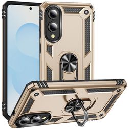 Mobigear Armor Ring Coque Samsung Galaxy S25 Edge Coque arrière Rigide Anti-Chocs avec Anneau-Support - Or