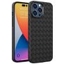 Mobigear Woven Coque iPhone 14 Pro Coque arrière en TPU Souple - Noir