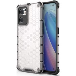 Mobigear Honeycomb Coque OPPO Find X5 Lite Coque arrière Rigide Anti-Chocs - Blanc