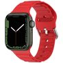 Mobigear Bumpy Bracelet Silicone Apple Watch Fermeture boucle ardillon - 42/41/40/38 mm - Rouge