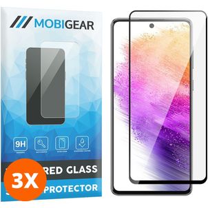 Mobigear Premium Samsung Galaxy A53 Verre trempé Protection d'écran - Compatible Coque - Noir (Lot de 3)