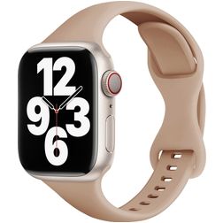 Mobigear Sport Slim Bracelet Silicone pour Apple Watch Fermeture à clou et passant - 49/46/45/44 mm - Rose