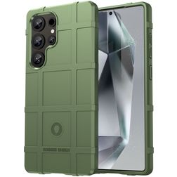 Mobigear Rugged Shield Coque Samsung Galaxy S25 Ultra Coque arrière en TPU Souple Anti-Chocs - Vert