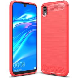 Mobigear Brushed Slim HONOR 8S TPU souple Coque arrière - Rouge