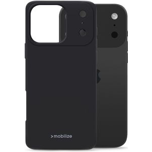 Mobilize Rubber Gelly Coque iPhone 17 Pro Max Coque arrière en TPU Souple - Noir