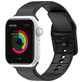 Mobigear Dashed Bracelet Silicone Apple Watch Fermeture boucle ardillon - 42/41/40/38 mm - Noir