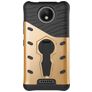 Mobigear Grip Stand Coque Motorola Moto C Plus Coque arrière Rigide Anti-Chocs avec Support Amovible - Or