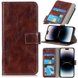 Mobigear Basic Housse iPhone 14 Pro Max Etui Porte-Monnaie - Marron