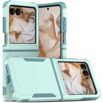 Mobigear Heavy Armor Motorola Razr 50 Plastique rigide Coque arrière Antichoc - Vert