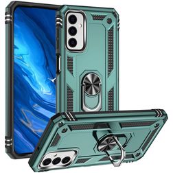 Mobigear Armor Ring Samsung Galaxy M23 Plastique rigide Coque arrière Antichoc avec bague de maintien - Vert