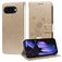 Mobigear Flowers Housse Google Pixel 9a Etui Porte-Monnaie - Or