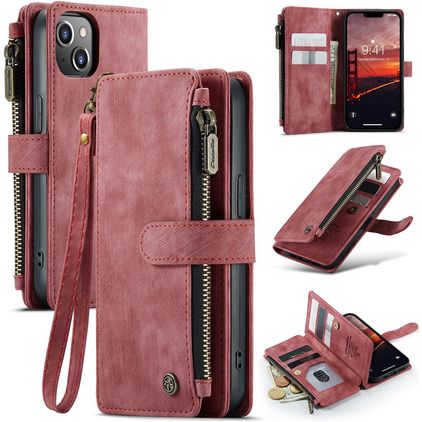 CaseMe C30 iPhone 14 Étui Portefeuille - Rouge