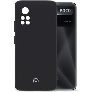 Mobilize Rubber Gelly Coque POCO X4 Pro 5G Coque arrière en TPU Souple - Matt Black