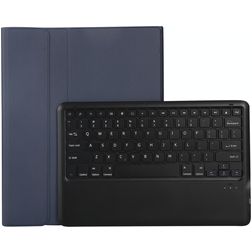 Mobigear Ultra Thin Coque iPad Air 13 Pouces (2024) Etui Clavier Bluetooth QWERTY + Porte-crayon - Dark Blue