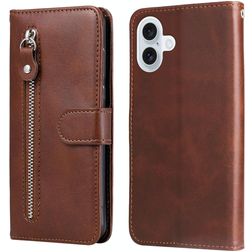 Mobigear Zipper Housse iPhone 17 Etui Porte-Monnaie - Marron
