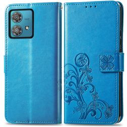 Mobigear Clover Housse Motorola Edge 40 Neo Etui Porte-Monnaie - Bleu