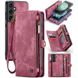 Caseme 008 Housse Samsung Galaxy S23 FE Etui avec Coque Détachable Porte-Monnaie - Rouge