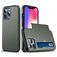 Mobigear Card Coque iPhone 13 Pro Max Coque arrière Rigide Anti-Chocs avec Porte-Cartes - Vert armée