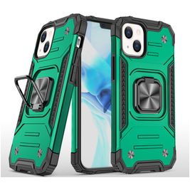 Mobigear Armor Ring Coque iPhone 13 Pro Max Coque arrière Rigide Anti-Chocs avec Anneau-Support - Vert