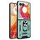 Mobigear Armor Ring Coque Motorola Razr 50 Ultra Coque arrière Rigide Anti-Chocs avec Anneau-Support - Vert