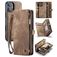 CaseMe 008 iPhone 16 Coque Étui 2en1 avec coque amovible Portefeuille - Marron