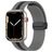 Mobigear Stripe Mag Bracelet Silicone Apple Watch Fermeture magnétique - 42/41/40/38 mm - Noir / Gris