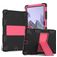 Mobigear ShieldStand Coque Samsung Galaxy Tab A8 10.5 (2021) Coque arrière en Plastique rigide,Silicone + Support Amovible - Noir / Rouge