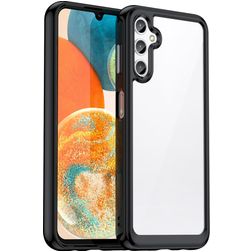 Mobigear Crystal Samsung Galaxy A54 Plastique rigide Coque arrière - Transparent / Noir