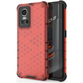 Mobigear Honeycomb Coque Realme GT Neo 3 Coque arrière Rigide Anti-Chocs - Rouge