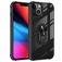 Mobigear Crystal Ring Coque iPhone 14 Pro Coque arrière Rigide avec Anneau-Support - Transparent / Noir