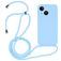 Mobigear Lanyard iPhone 14 Coque avec cordon en Silicone - Baby Blue